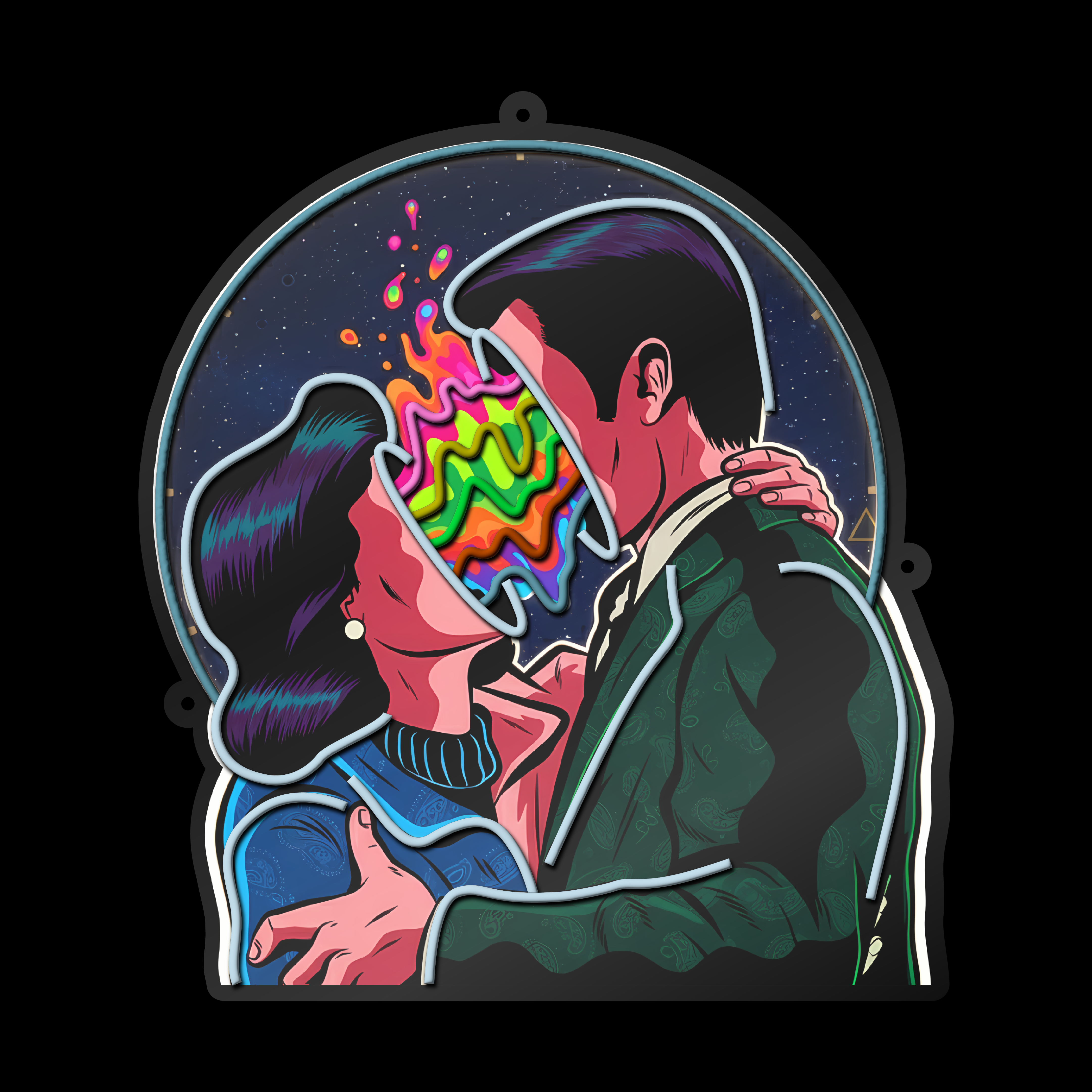 Couple Cosmic Embrace