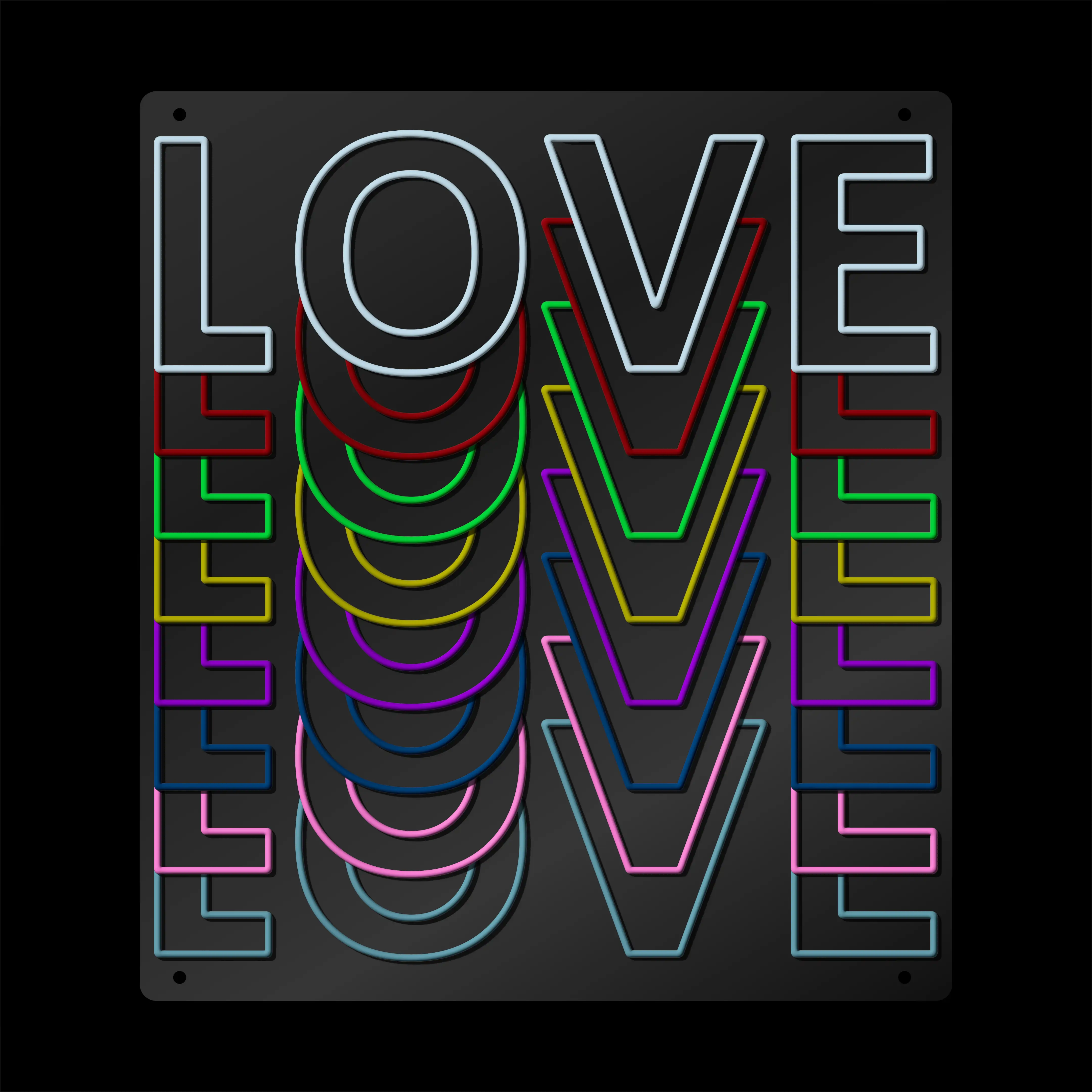 Stacked love sign